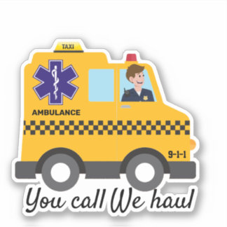 アンボタクシー呼び出し我々はEMS 911救急医療隊員ユーモア シール