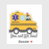 アンボタクシー呼び出し我々はEMS 911救急医療隊員ユーモア シール (シート)