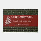 アンボルプラタードyチェック個人化 ドアマット (正面)