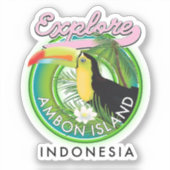 アンボンアイランドインドネシア旅行ロゴ シール (正面)