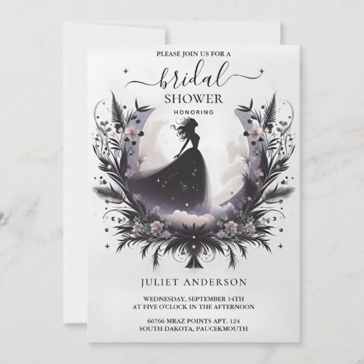 アンマジカルドリームミスティックスターズムーンブライダルシャワー 招待状 (正面)