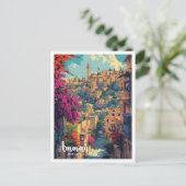 アンマンヨルダンヴィンテージアートトラベルイラストレーション ポストカード (スタンド正面)