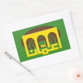 アンマン国旗。ジョーダン 長方形シール (封筒)