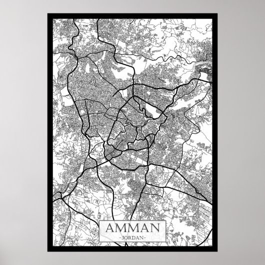 アンマン ヨルダン 都市地図 ポスター (正面)
