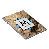 アンモナイトの貝殻と名前とモノグラム ノートブック (右側)