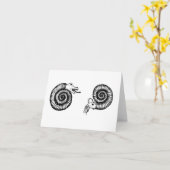 アンモナイトスネークストーン カード (黄色い花)