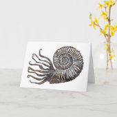 アンモナイト化石トーキングキャニオン、ニューメキシコカード カード (黄色い花)