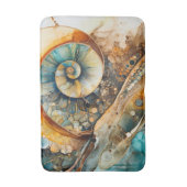 アンモナイト宝石化石風呂マット バスマット (正面縦)