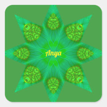 アンヤ～わあ！八角形グリーンスターフラクタルデザイン～