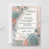 アンユーカリプタスレーストゥルパステルダスティブルー結婚ズ 招待状 (正面)