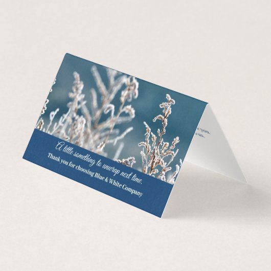 アンラップ – 冬の折り畳み感謝の割引カード (正面)