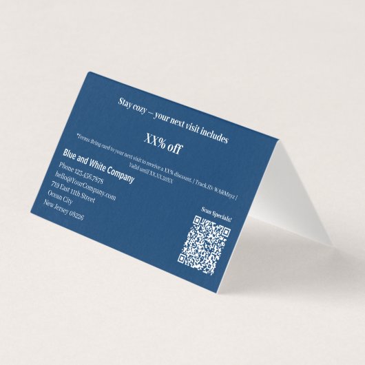 アンラップ – 冬の折り畳み感謝の割引カード (裏面)