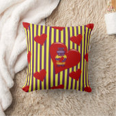 アンリエッタヒッポ装飾用クッション紫 – 黄ストライプ色 クッション (ブランケット)