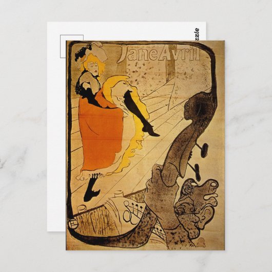 アンリデトゥールーズラウトレックベルエポックヴィンテージアート ポストカード (正面/裏面)