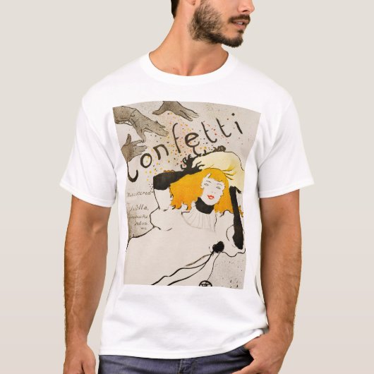 アンリデトゥールーズラウトレック紙吹雪ヴィンテージアート Tシャツ (正面)