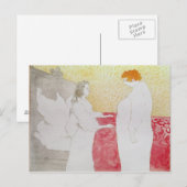 アンリデトゥールーズロートレック |ベッドの女性、プロフィール ポストカード (正面/裏面)