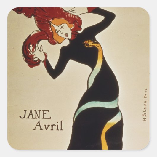 アンリデトゥールーズロートレック | Jane Avril 1899 スクエアシール (正面)