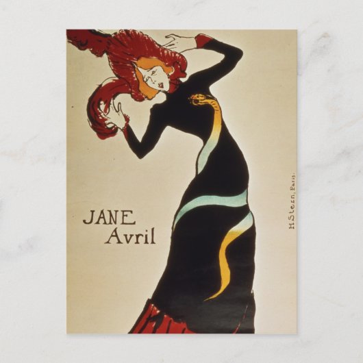 アンリデトゥールーズロートレック | Jane Avril 1899 ポストカード (正面)