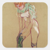 アンリデトゥールーズロートレック | Sを引き上げる女性 スクエアシール (正面)