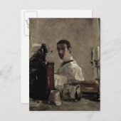 アンリデトゥールーズロートレック | Self Portrait, 1880 ポストカード (正面/裏面)