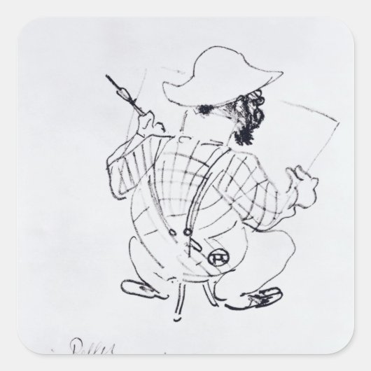 アンリデトゥールーズロートレック | Self Portrait, 1896 スクエアシール (正面)