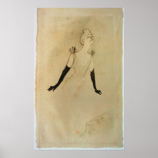 アンリデトゥールーズロートレック | Yvette Guilbert, 1894 ポスター (正面)