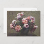 アンリファンタンラトゥールヴィンテージ牡丹の花瓶 ポストカード (正面/裏面)