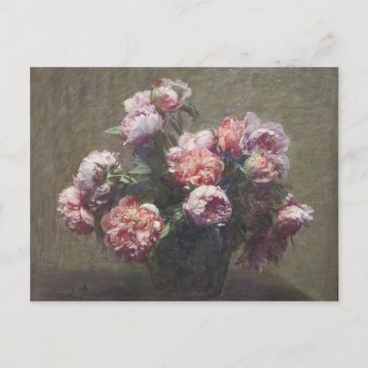 アンリファンタンラトゥールヴィンテージ牡丹の花瓶 ポストカード (正面)