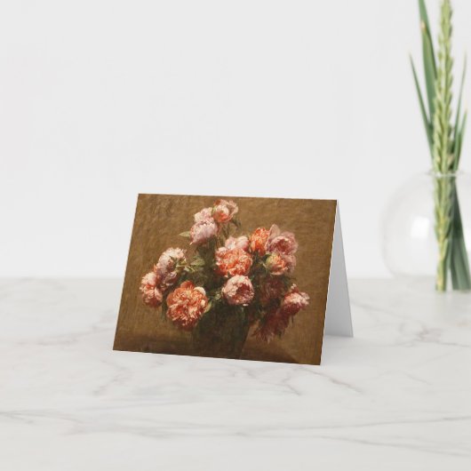 アンリファンティンラトゥール牡丹ノートカードの花瓶 カード (正面)