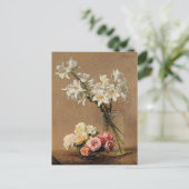 アンリファンティンラトゥール – バラとユリ ポストカード (スタンド正面)