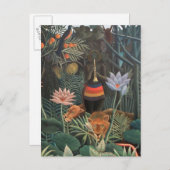 アンリルーソー夢のジャングルフラワーシュルレアリスム ポストカード (正面/裏面)