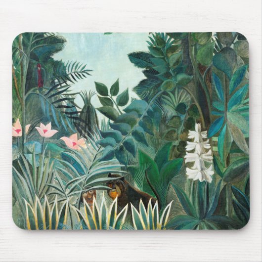 アンリルーソー山水猿と植物画 マウスパッド (正面)