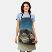 アンリルーソー眠るジプシーライオンズ絵を描ズ エプロン (着用した状態)