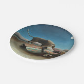 アンリルーソー眠るジプシーライオンズ絵を描ズ ペーパープレート (アングル)