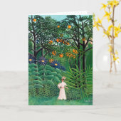 アンリルーソー – エキゾチックな森の中の女性歩く カード (黄色い花)