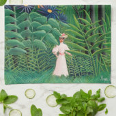 アンリルーソー – エキゾチックな森の中の女性歩く キッチンタオル (折り畳み)