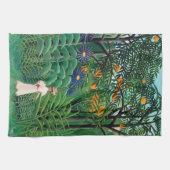 アンリルーソー – エキゾチックな森の中の女性歩く キッチンタオル (横)