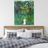 アンリルーソー – エキゾチックな森の中の女性歩く キャンバスプリント (インサイチュ (寝室))