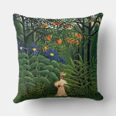 アンリルーソー – エキゾチックな森の中の女性歩く クッション (裏面)