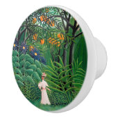 アンリルーソー – エキゾチックな森の中の女性歩く セラミックノブ (右)