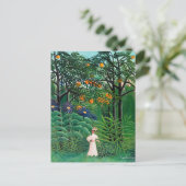 アンリルーソー – エキゾチックな森の中の女性歩く ポストカード (スタンド正面)