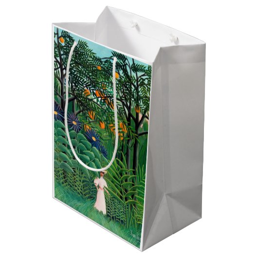 アンリルーソー – エキゾチックな森の中の女性歩く ミディアムペーパーバッグ (裏面アングル)