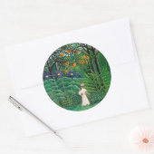 アンリルーソー – エキゾチックな森の中の女性歩く ラウンドシール (封筒)