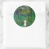 アンリルーソー – エキゾチックな森の中の女性歩く ラウンドシール (バッグ)