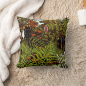 アンリルーソー – エキゾチックな風景ジャングルアート クッション (ブランケット)