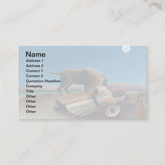 アンリルーソー – ザスリーピングジプシー 名刺 (正面)