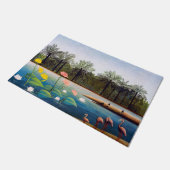 アンリルーソー – ザフラミンゴ ドアマット (アングル)