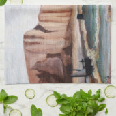 アンリルーソー – 崖 キッチンタオル (折り畳み)