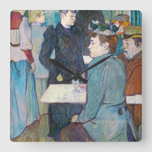 アンリーdeツールーズLautrec | Moulin de la Galette スクエア壁時計 (正面)