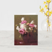 アンリーFantin-Latourのシャクヤクおよびバラカード カード (黄色い花)